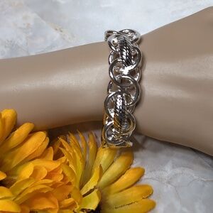 NWT $39.50 Chico's Silver Bangle Bracelet Magnetic Closure